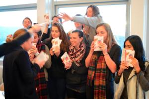 photo of students and Book Week Scotland book