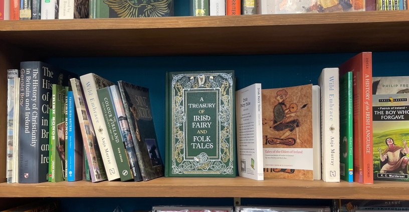 Library shelf of an independent bookshop in Galway